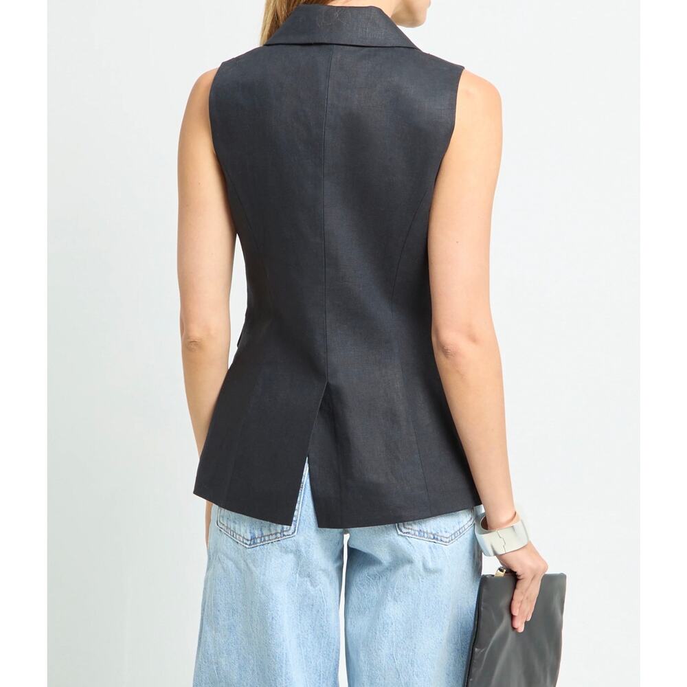 New Kourt Nila Linen Top black blouse $147 s XS - Picture 4 of 8